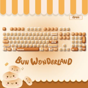 Akko 번 원더랜드 키캡 138키 Bun Wonderland 빵 커스텀 키보드