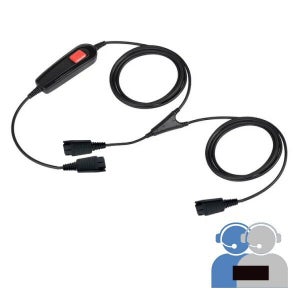 콜센터 상담원 교육용 케이블 자브라 헤드셋 교육용 Y 케이블 Jabra QD cable