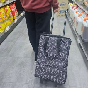 보온보냉접이식 블랙카트 휴대가능한손수레 바퀴달린장바구니 시장가방 마트 피크닉 장보기용