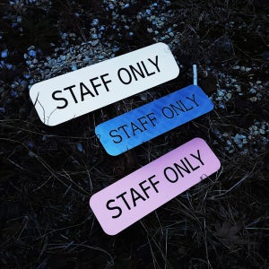 [미국직수입소재] 스태프온리 사무실 회사 카페 음식점 호텔 현관문 표찰 골드 실버