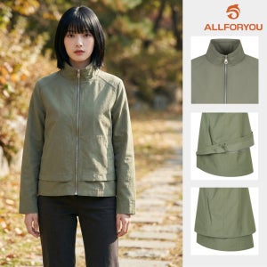 올포유 여성 봄 가을 간절기 꽃샘추위 하이넥 패딩 사파리 점퍼 이월상품 올리비아 로렌