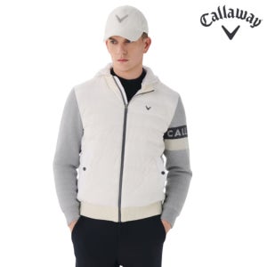 캘러웨이 국내매장 골프 남성 겨울 후디 스윙 퍼포먼스 구스다운 패딩 점퍼 자켓 화이트