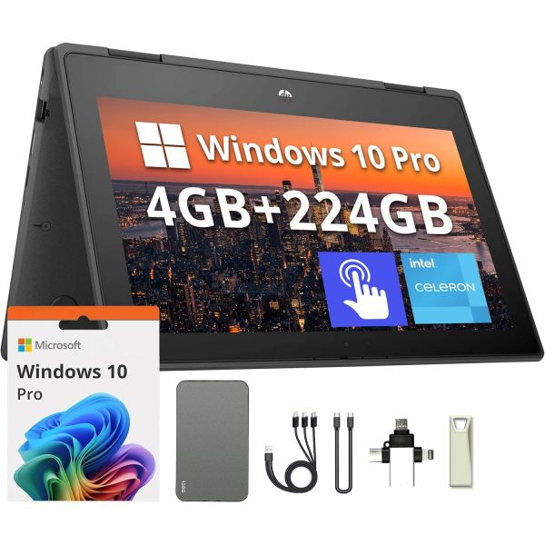HP ProBook x360 G5 투인원 터치 노트북 11.6인치 HD IPS 디스플레이 인텔 셀러론 N4020 UHD 그래픽 4GB 메모리 224GB 스토리지64GB eMMC