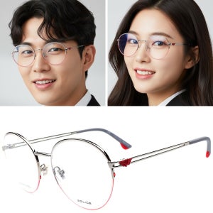 폴리스안경테 VPL880-579Y 동글이 반무테 명품 패션
