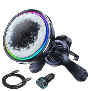 아이시 Qi2 25W 맥세이프 냉각 차량용 초고속 무선충전기+시거잭+C to C케이블