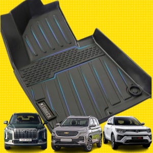 TPE카매트 발매트 발판 고무 입체 차량 자동차 바닥 깔판 올뉴카니발7인승 9인승, 운전석+조수석