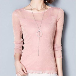 글리터펄 라인댄스 티셔츠 라틴댄스복 긴팔 슬림핏 스포츠댄스 로미홀리