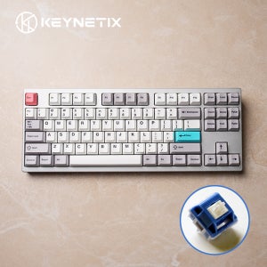 키네틱스 Hertz 헤르츠87 무선 풀알루미늄 기계식키보드 실버, 캔디블루축