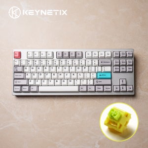 키네틱스 Hertz 헤르츠87 무선 풀알루미늄 기계식키보드 실버, 저소음 젤리바나나축