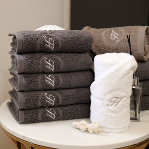 프롬코튼 40수 코마사 타올 하이엔드 자수 210g 호텔수건 고중량 5매