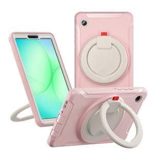 갤럭시탭 A11 케이스 범퍼 회전 마카롱 아머 연핑크, 탭 A11