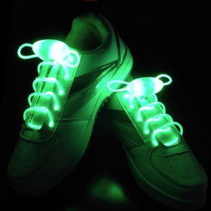 패션왕 빛나는 신발끈 파티 안전 LED 운동화끈 그린