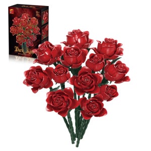 프리 트라이브 11015 레드 로즈 꽃 선물용 빨강 장미 호환블럭 국내 브릭스피드