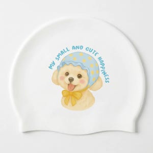 올라 실리콘 수영모자 큐트해피니스 여성 아동 공용 귀여운 수영모 실내수영장 연습용수모