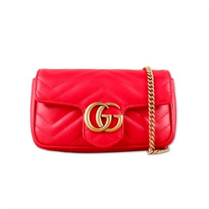 구찌 GG 마몽 마틀라세 슈퍼 미니 여성 크로스백 레드 476433 DTDHT 6832