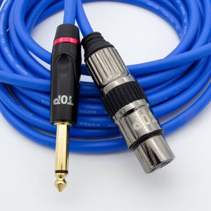 HDTOP 국산 5.5 모노 TO XLR 암 마이크 케이블 블루 50M HT-TP1311