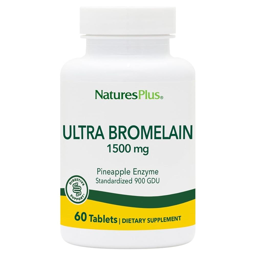 네이쳐스 플러스 Bromelain <b>소화</b>건강 파인애플 추출물 브로멜라인 1500mg 900 GDU 60 정 1팩D