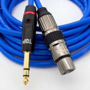 HDTOP 국산 5.5 스테레오 TO XLR 암 마이크 케이블 블루 40M HT-TP1353