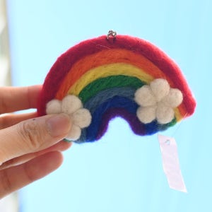 양모펠트 무지개 울 키링 선물 RAINBOW KEYING