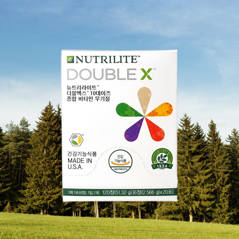 암웨이 <b>뉴트리라이트 더블엑스 10데이즈 종합비타민 무기질</b> 20포