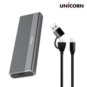유니콘 SM-700P NVMe M.2 SSD외장케이스 Gen2.10Gbps A+C타입젠더