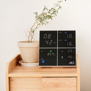 국산 플라이토 AO 미세먼지측정기 TVOC 이산화탄소 실내공기측정기 가정용 학교용 회사용