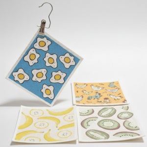 셀룰로오스 행주 스웨덴행주 주방행주 빨아쓰는 행주 4P (행주걸이 집게 포함)