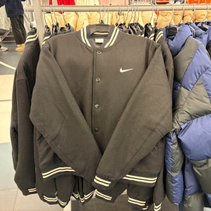 국내매장판 나이키 바시티 자켓 야구점퍼 블랙 항공점퍼 블루종 울자켓