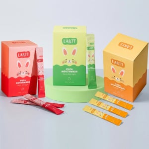 라르트 푸카 스틱가글 무알콜 충치예방 일회용 구강청결제 어린이 가글 딸기향, 3개