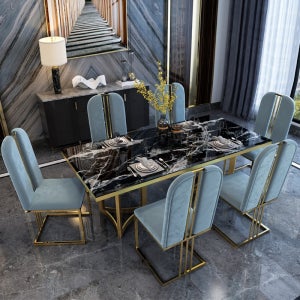 데일리로맨틱 천연대리석 식탁세트 4인