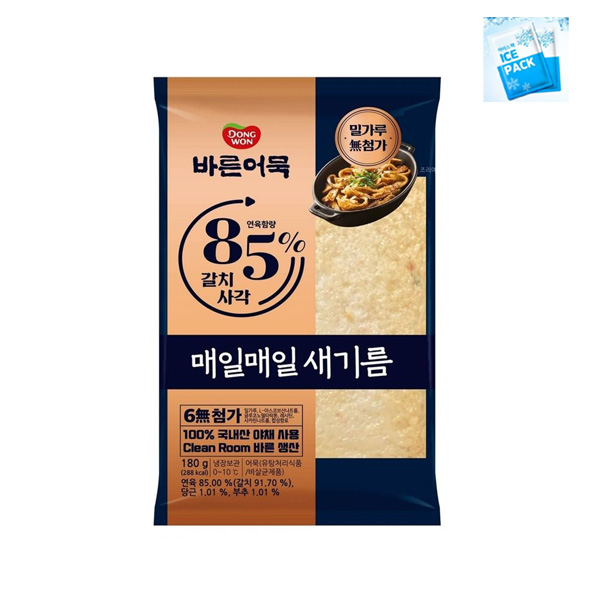 동원 <b>바른</b>어묵 85% 갈치사각 180g