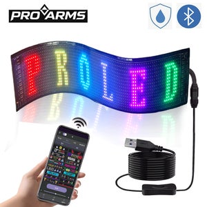 프로암스 블루투스 미니 LED 전광판 플렉시블 광고판 37.2x9.2cm