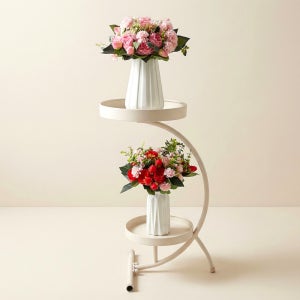 화분받침대 화분 선반 식물 정리대 진열대 베란다 스탠드 거치대 2단 곡선형