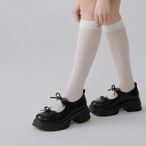 아루에 리본 플랫폼 통굽슈즈 봄슈즈 착한구두 메리제인 로퍼