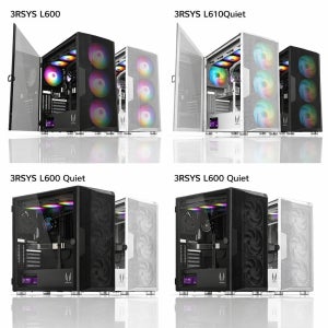 3RSYS L600, L600QUIET, L610 QUIET 강화유리 PC케이스 | 저소음 쿨링 | 고급 메쉬 디자인 | 블랙판매합니다.