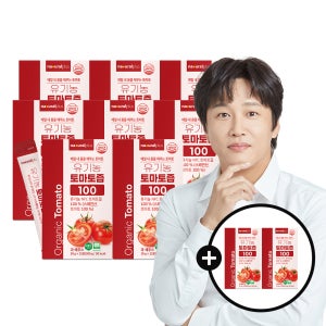[8+2][총150포] 내츄럴플러스 차태현 유기농 토마토즙 100 NFC 착즙 주스 스페인산 15포, 10개