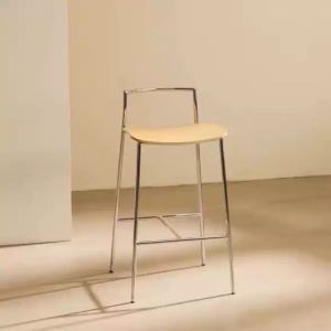 북유럽 슬림 메탈 원목 바체어 아일랜드식탁 홈바 미니멀 카페 다찌 높은의자 65cm 내추럴