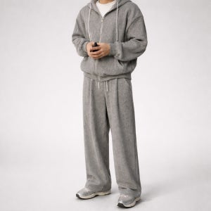 (리뉴얼) 남자 여자 공용 가벼운 골지 후드 집업 밴딩 바지 트레이닝 세트 / 구김없는 봄데일리 커플 시밀러 봄셋업 여리야