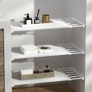 다용도 압축선반 확장형 조절식 수납랙 부엌정리 옷장 틈새