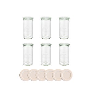 WECK 원통형 340ml WE975 1박스 6개 / 실리콘뚜껑6개 포함