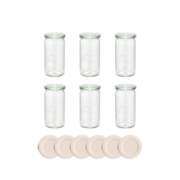 WECK 원통형 340ml WE975 1박스 6개 / 실리콘뚜껑6개 포함