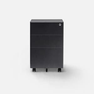 올즈 큐브 3단 프리미엄 스틸 슬림 캐비넷 블랙 400