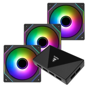 세고텝 NR12 ARGB PWM 저소음 쿨링팬 120mm 3팩+키트 블랙