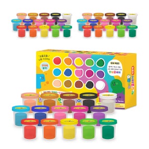 (3세트) 밀가루와 옥수수전분으로 만든 요미몬 안심클레이 15종팩 국내산 컬러점토 아기 유아 찰흙 만들기 촉감 놀이 말랑이