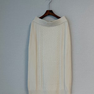 케이블 패턴 밴딩 니트 스커트 2컬러