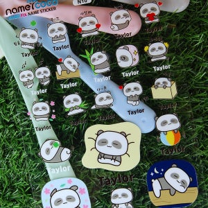 UV DTF 각인된듯 테두리 배경없는 엠보픽스 네임스티커 EB12 판다