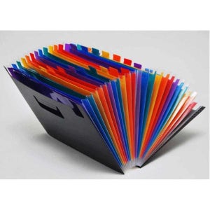 아코디언 무지개 파일홀더 24섹션 클리어 케이스 A4 화일