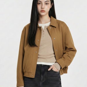 행텐 여성 스웨이드 자켓_브라운