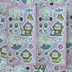 라제스트 운동하는 날 피트니스 리무버블 씰 스티커