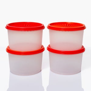 (무료배송이벤트)타파웨어 데코 미니 캐니스터600ml 4인조 반찬통 타파통 원터치용기